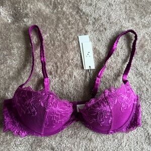 FLEUR DU MAL | orchid lace cupped balconette VIXEN 34B